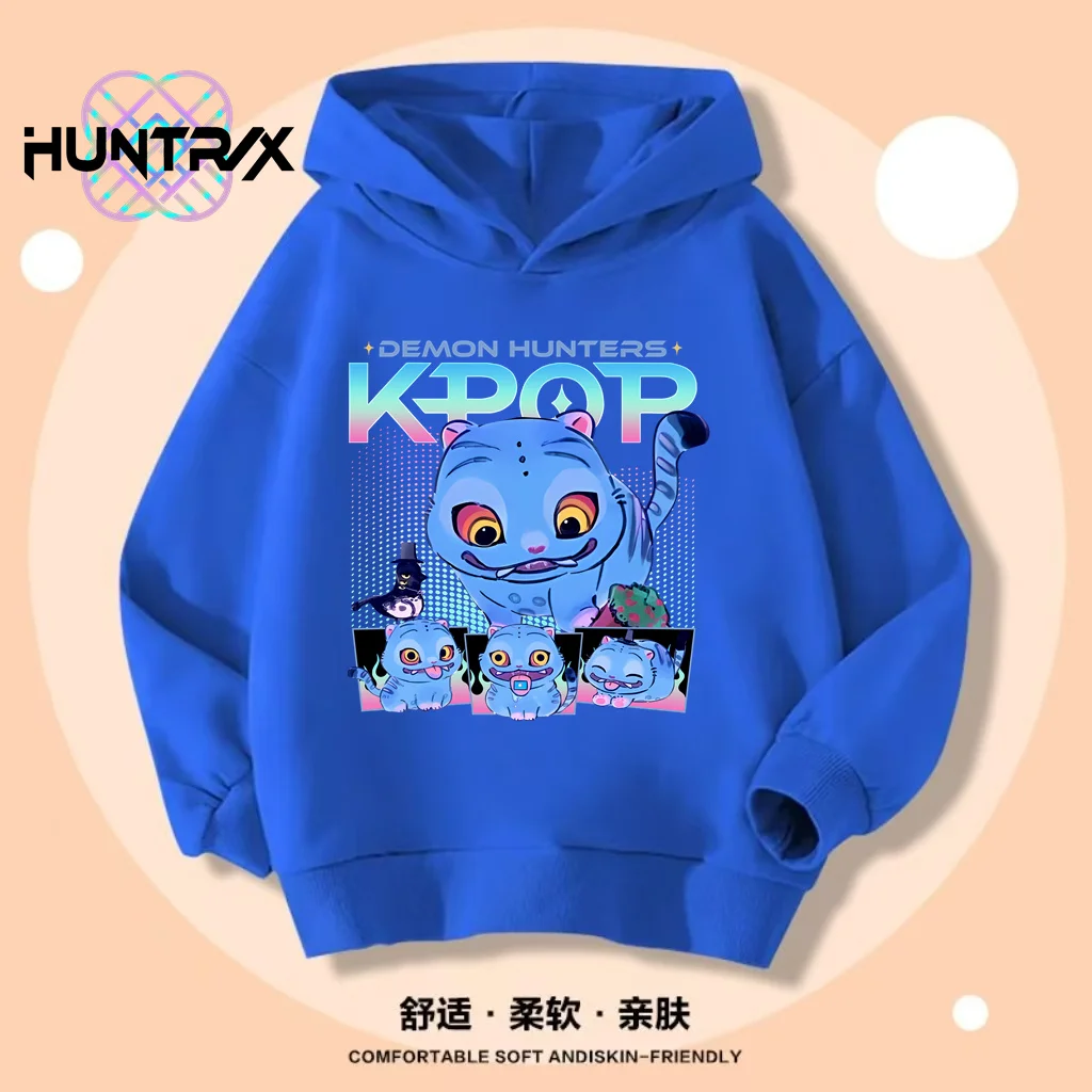 

2026 Movie KPop Demon Hunters Cartoon Girls Boys Hoodies Children's Korean Wave Print Fashion Casual Tops Casual Girls Clothing