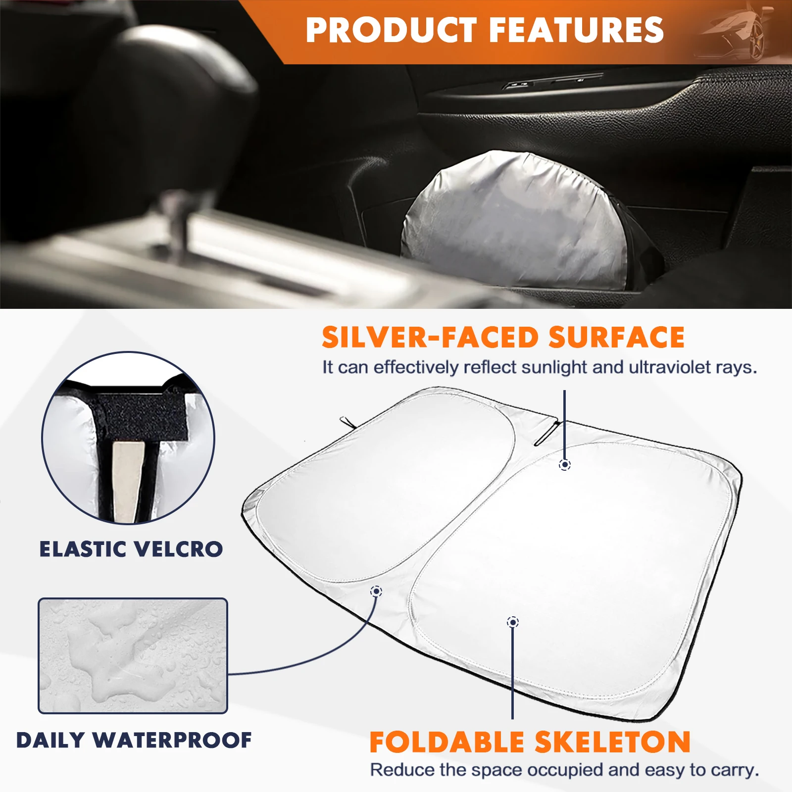 For GWM Poer Pao 2019 2020 2021 2022 2023 Car Sunshade Shield Front Rear Windshield Curtain Side Baby Window Sun Shade Visor