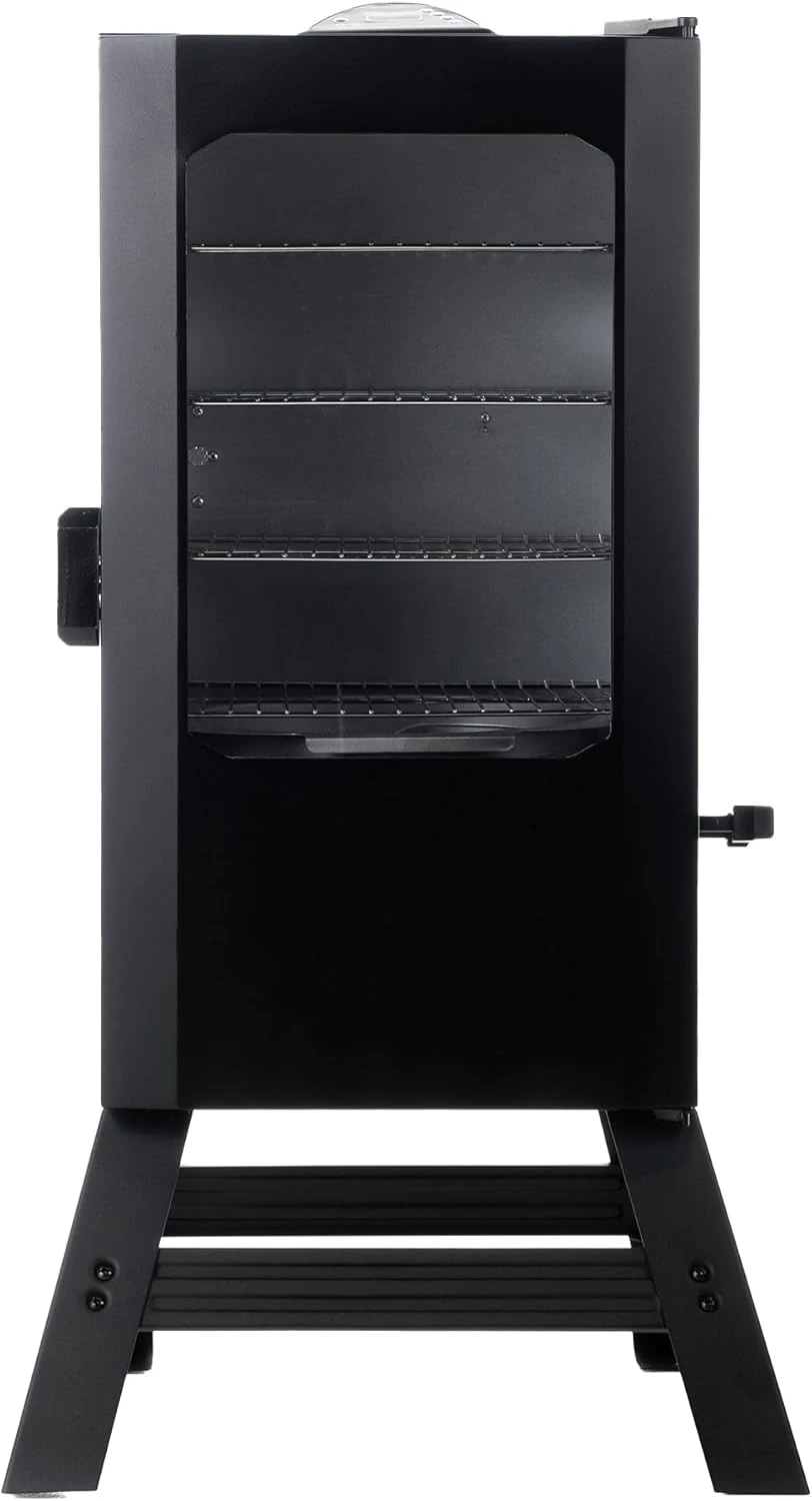 

30-inch Digital Electric Vertical BBQ Smoker with Leg Kit, Side Wood Chip Loader and 710 Cooking Square Inches in Black