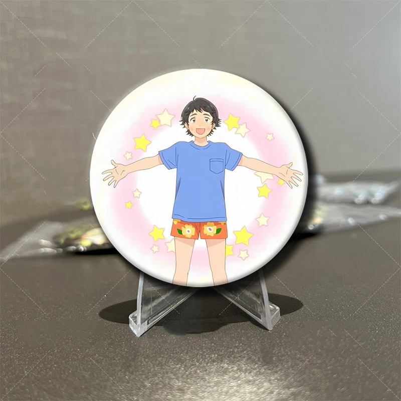 58mm Round Snap-in Brooches Skip and Loafer Lapel Pins Handmade Badges Fan Collection Accessories