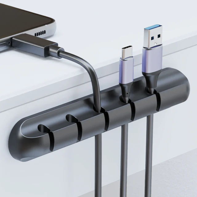 Samoprzylepne klipsy do uchwytów na kable Zarządzanie przewodami Organizator przewodów na biurko Kabel do ładowania USB Szafka nocna Przewód zasilający Kabel myszy