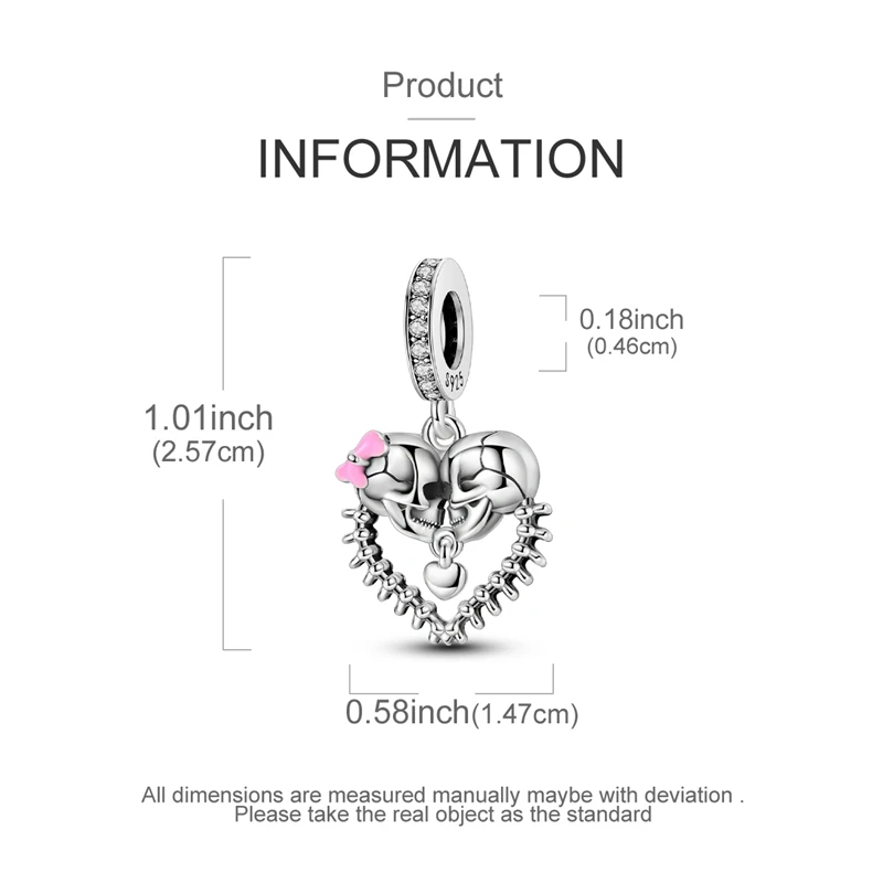 925 Sterling Silber Halloween Charms Perlen Skelett Kürbis Kutsche Hexe Herz Anhänger Passend für Armband Frauen DIY Schmuck Geschenke – Detail 36