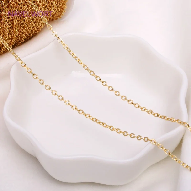 1.3mm/1.6mm/2mm 18K Gold Plated Bulk Chain Thin Chain For Jewelry Making Supplies,DIY Necklace Bracelet Accessory Wholesale