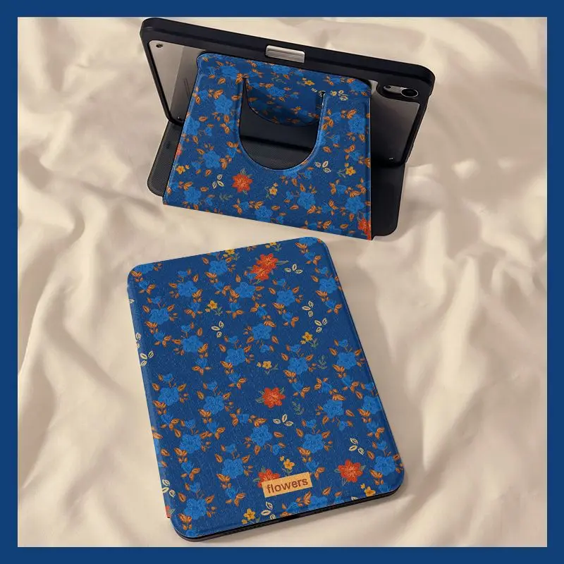 

Защитный чехол с цветочным рисунком в стиле аниме для iPad mini 6 Air 3 4 5 6 11 дюймов 2019 2021 2022 10th 10.9 Pro 2024 с чехлом-держателем для ручки