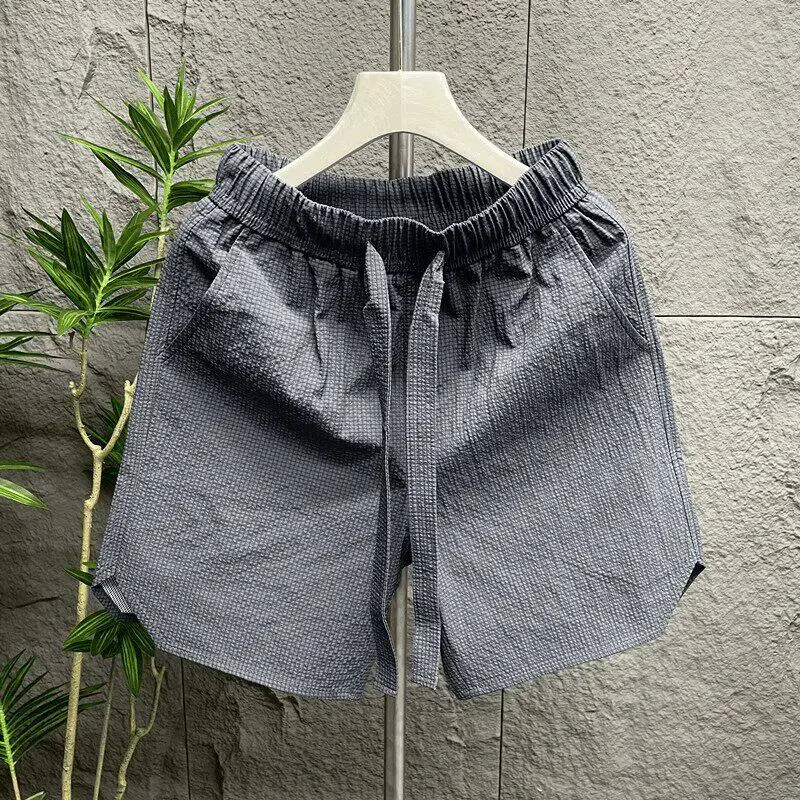 

2026 Summer New Style Men's Bubble Four-Five Shorts Thin Quick Dry Lazy Style High-End Feelings Beach Five-Five Middle Pants