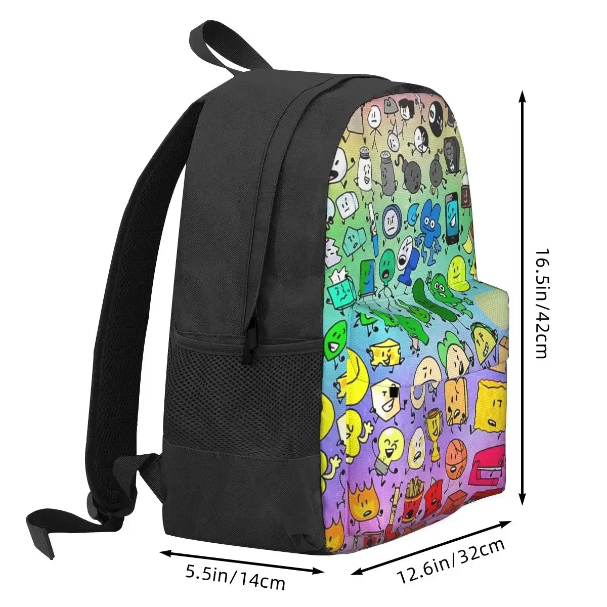 BFDI Inanimate Insanity All Characters Backpacks Boys Girls Bookbag Students School Bags Rucksack Laptop Rucksack Shoulder Bag