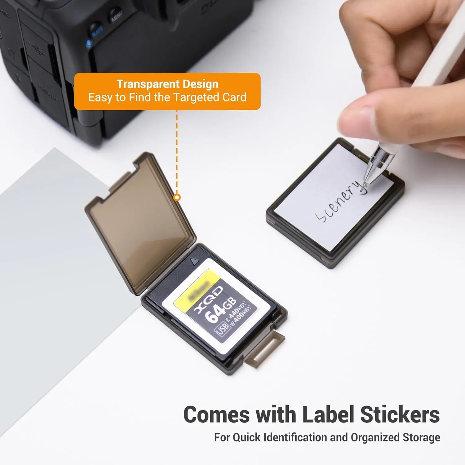 CFexpress B 타입 XQD 카드용 메모리 카드 케이스 거치대, 충격 방지 투명 플라스틱 메모리 카드 정리함 휴대 케이스, 6 PCs, 12 PCs