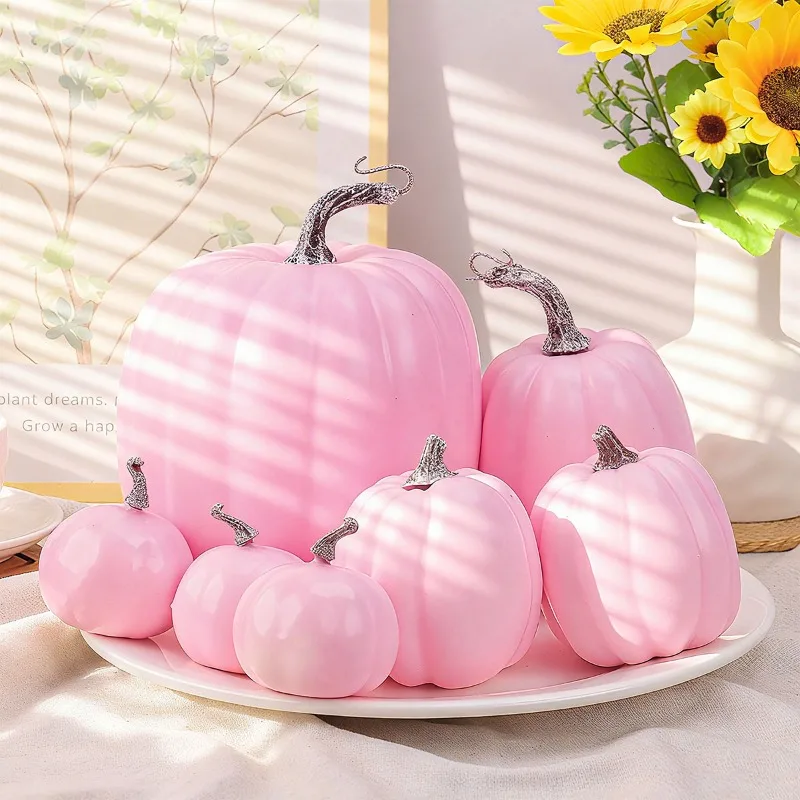 

Искусственные тыквы-модели: розовый набор для декора на День святого Валентина, Пасху, свадьбу, фотосессий, украшения для дома на Хэллоуин