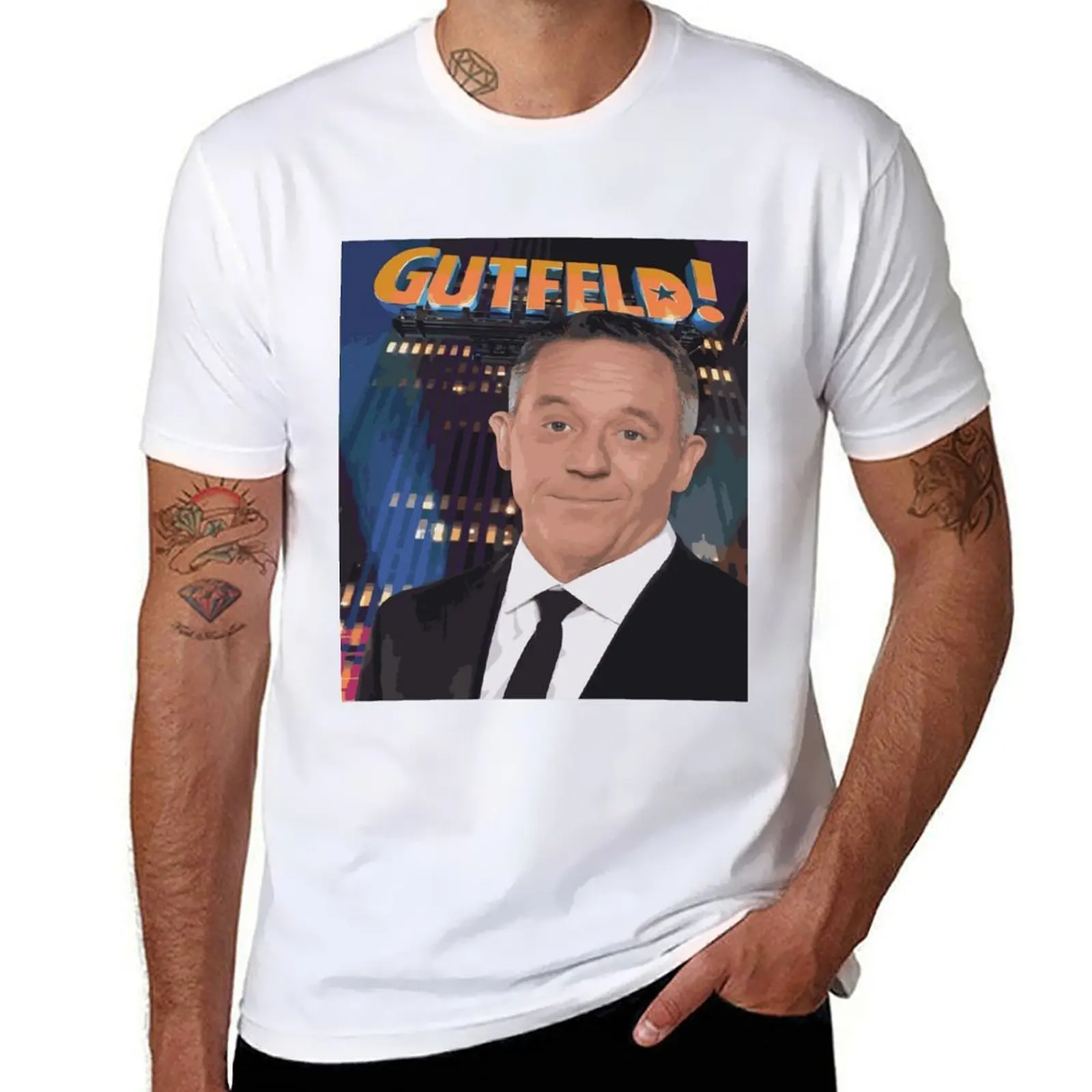 

GUTFELD T-Shirt Casual Simple Design Short Sleeve Shirt