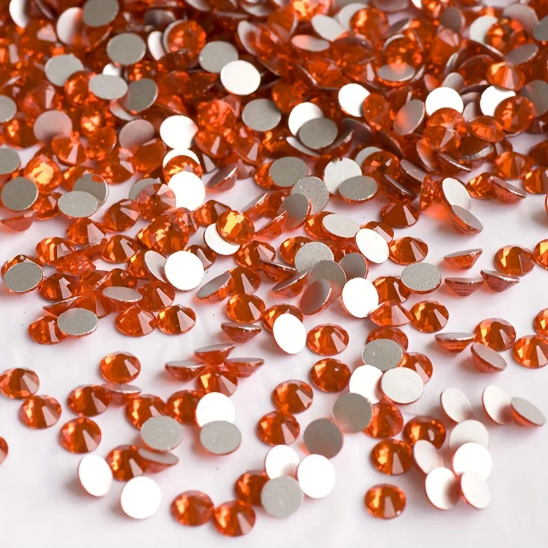 1440PCS SS4-40 Hyacinth Glass Orange Red Nail Art Decorations Non Hotfix FlatBack Rhinestones Loose Stones Crystals  Strass DIY