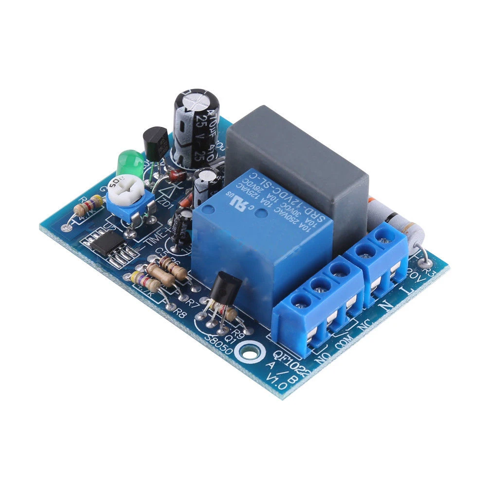 AC 220V Timer Relay Delay Switch Input/Output Delay Off Switch Module Adjustable 0-10S 10Min 10H 100Min Timing Turn Off Board