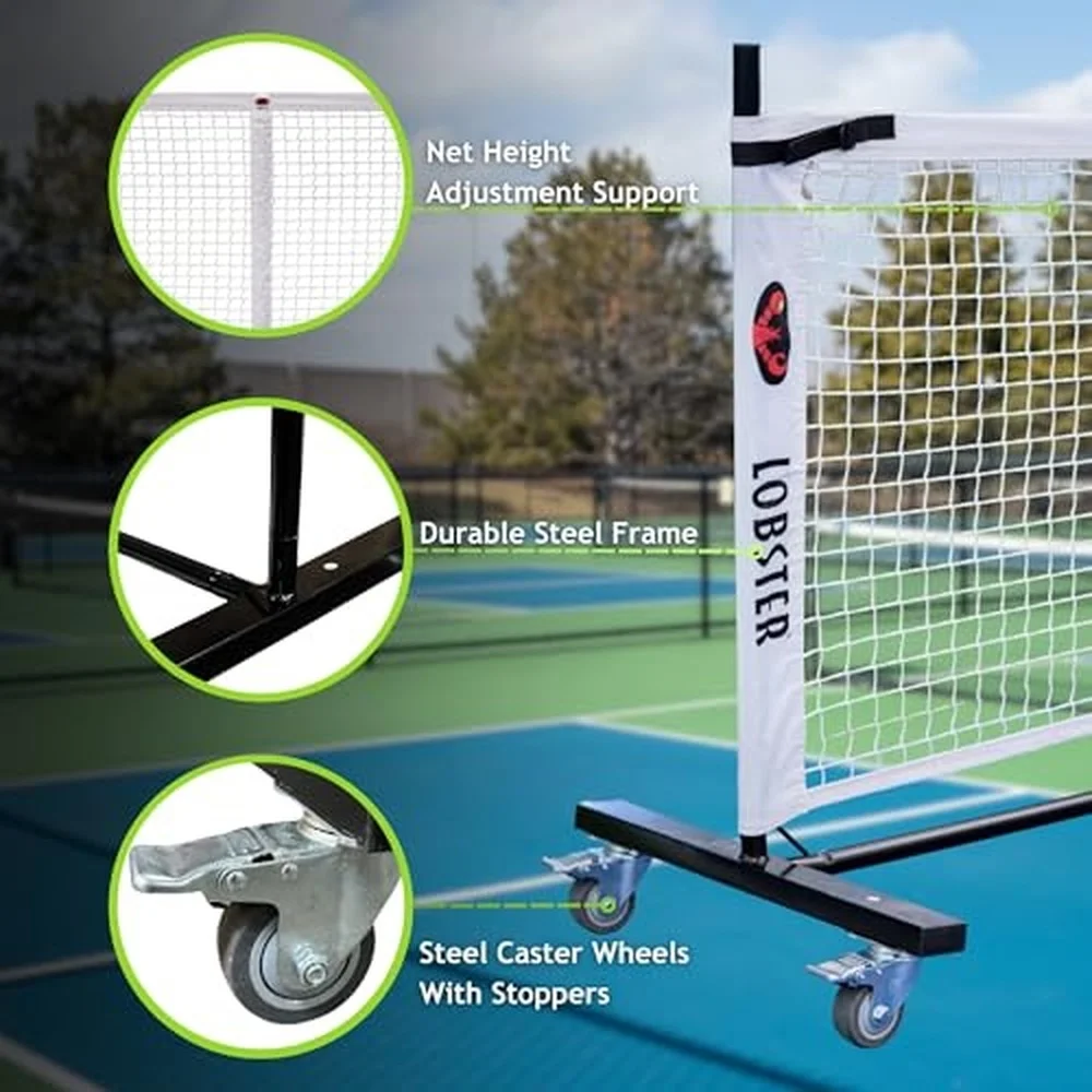 Sports Indoor & Outdoor Portable Weatherproof Pickleball Net System with Metal Posts Official Game Regulation Size