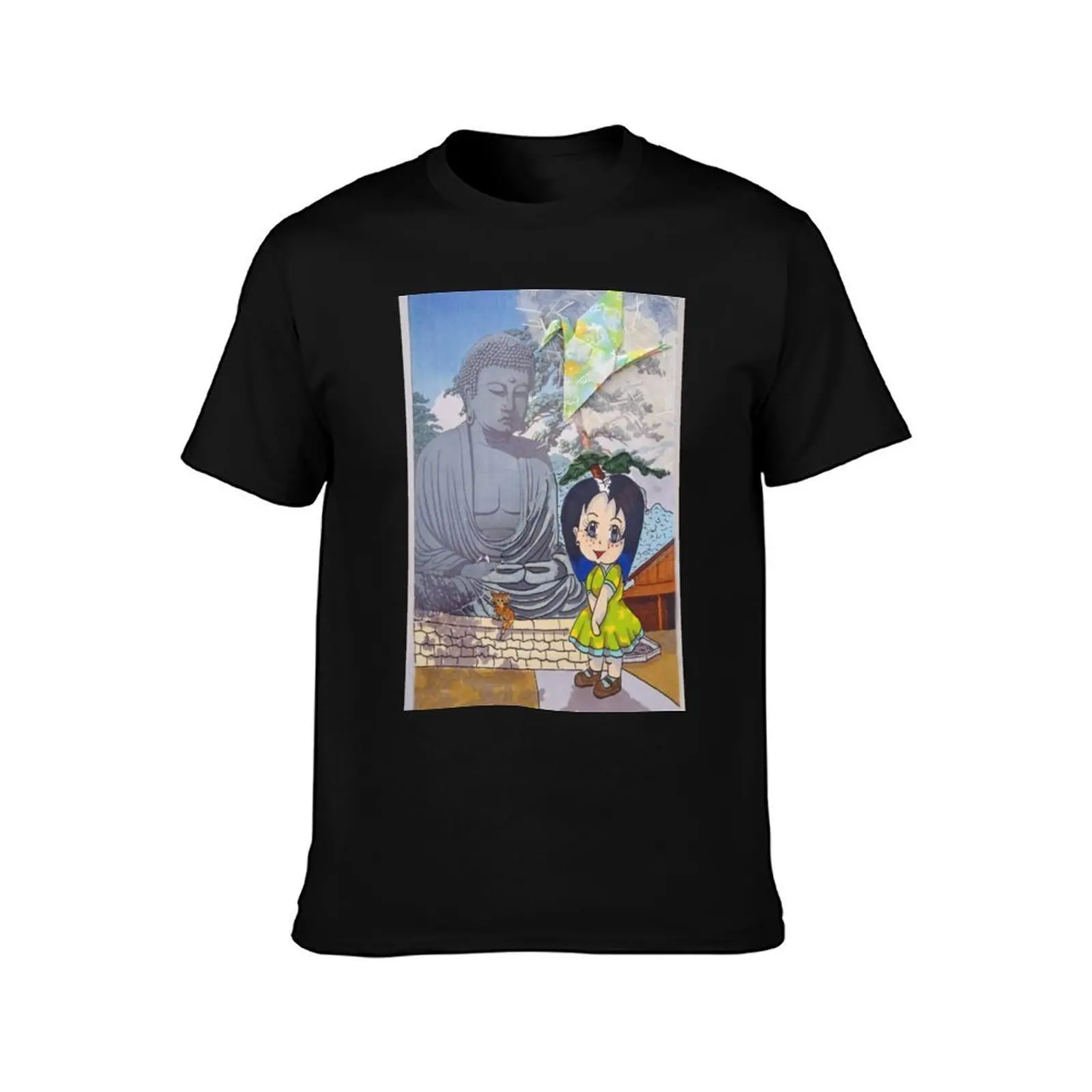 Kawaii big cartoon buddha T-Shirt Work Style Casual T-Shirt