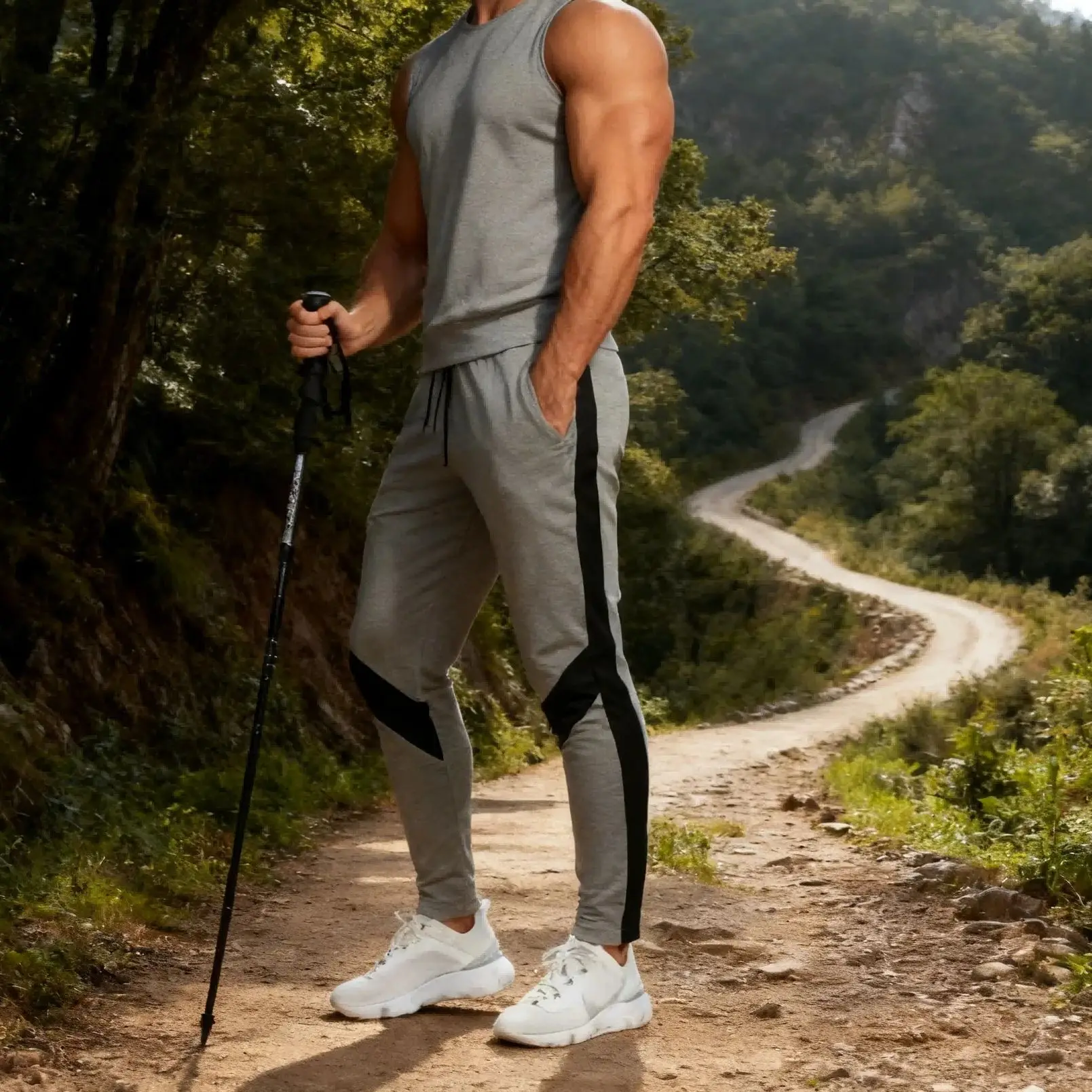 2026 جديد الرجال تشغيل السراويل السراويل الفضفاضة محايدة تنفس فضفاض السراويل في الهواء الطلق تصميم الأزياء سراويل للجري 2026 Sweatpants جديد #1