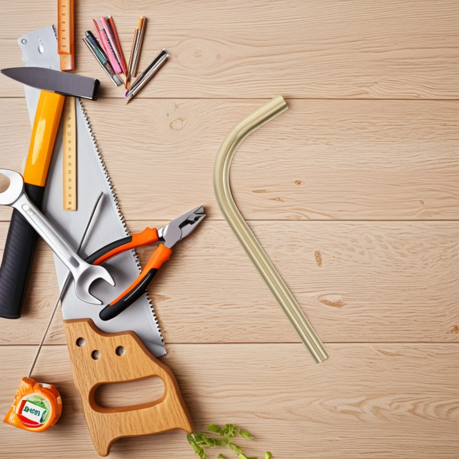 

Pure Table Lamp Stem Curved Metal Extension Pipe Replacement Accessory for Desk Wall Fixture DIY Lamp Repair Part