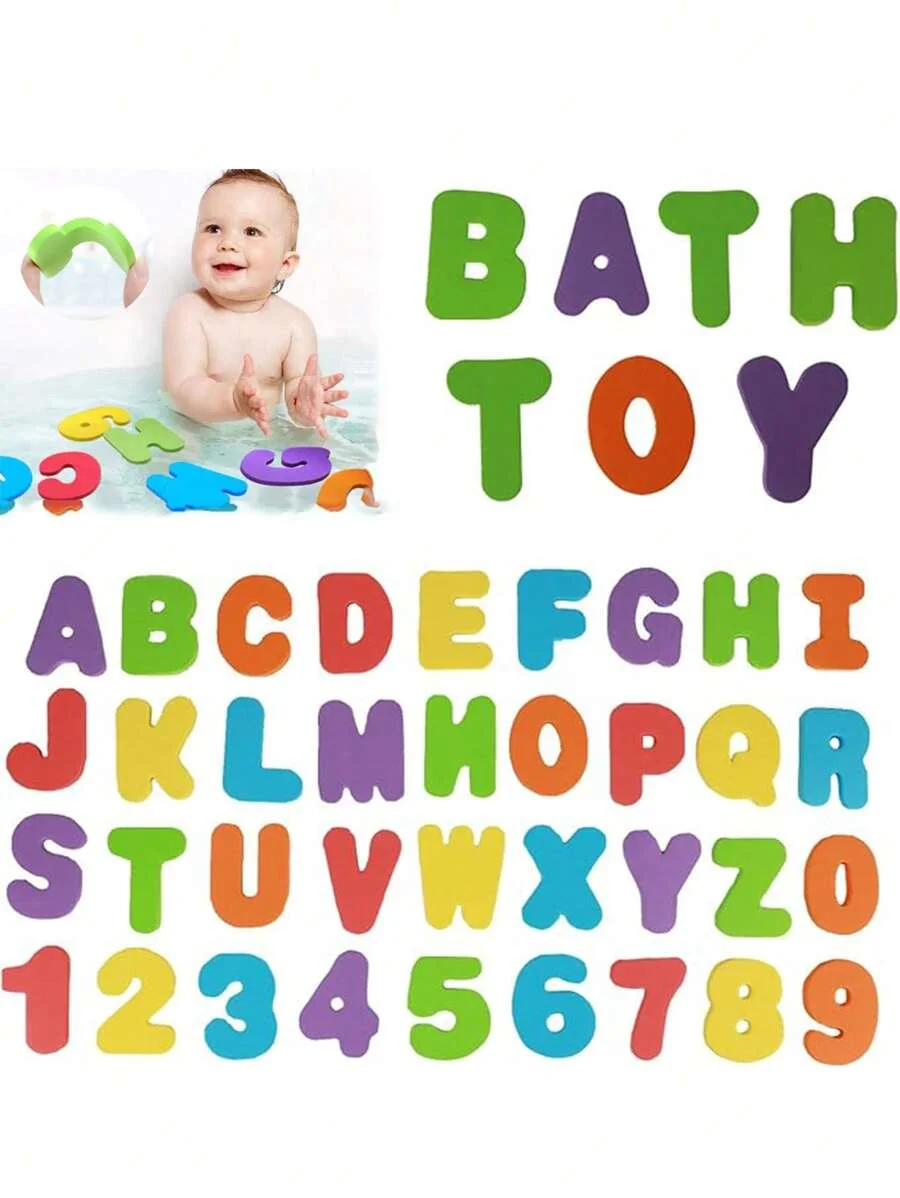 Bath Letter Number Foam - Brinquedos de Banho para Crianças, Brinquedos
