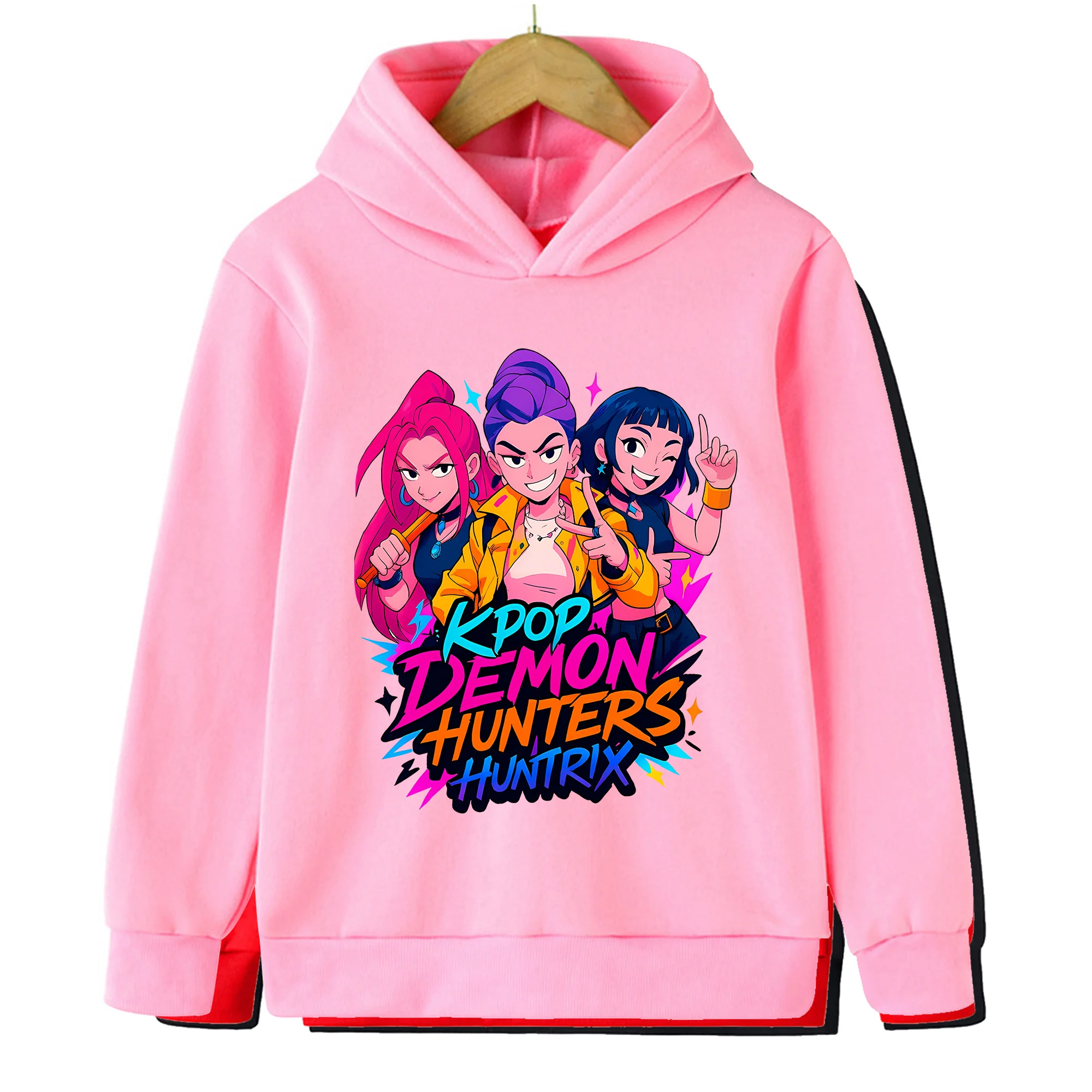 جديد KPop شيطان الصيادين الكرتون موضة عادية الفتيات أفضل هوديي 2025KPop ملابس الأطفال الربيع والخريف هوديي