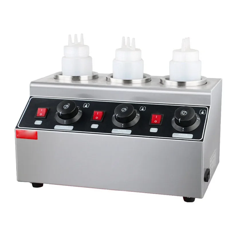 Dual Independent Temp Control Sauce Warmer Stainless Steel Double Bottle Syrup Jam Heating Machine for Milk Tea Shop view 2