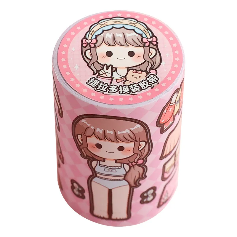 Funny Dress Up Girl Washi Tape Set DIY Princess Clothes Scrapbook Tape Kawaii Journaling Stickers Stress Relief Toys for Girls - view 5