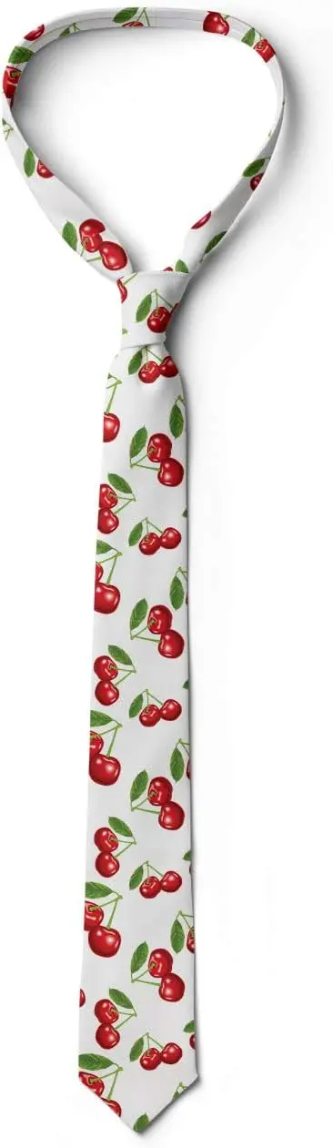 Cherry Classic and Traditional Necktie Multicolor Modern Men's Tie Necktie One Size Print Soft Cozy