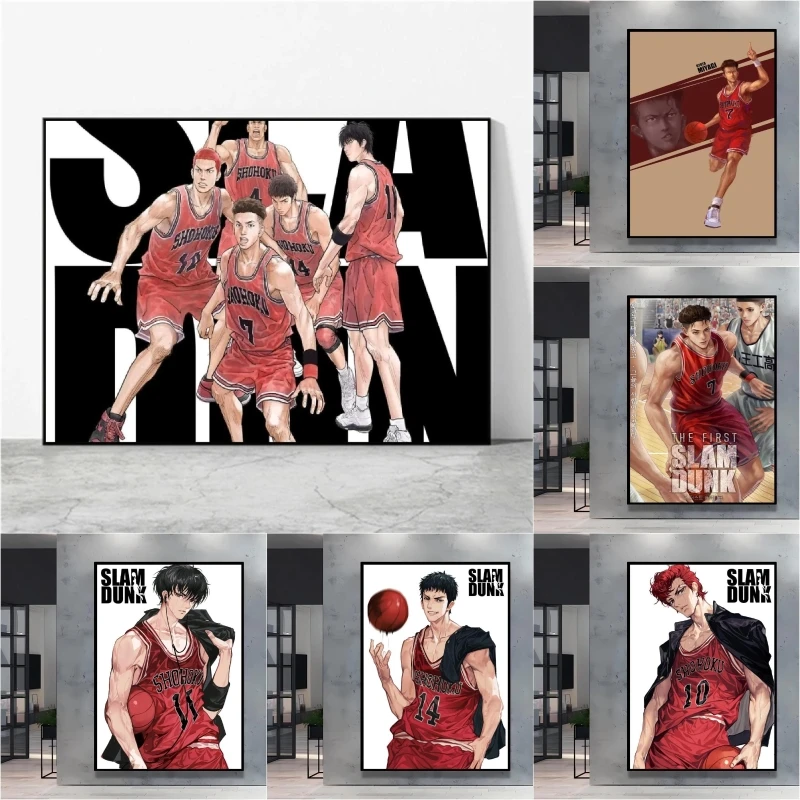 

Anime Slam Dunk Wall Art - Hanamichi Sakuragi Rukawa Kaede Prints Perfect for Bedroom Living Room Decoration Unique Gift
