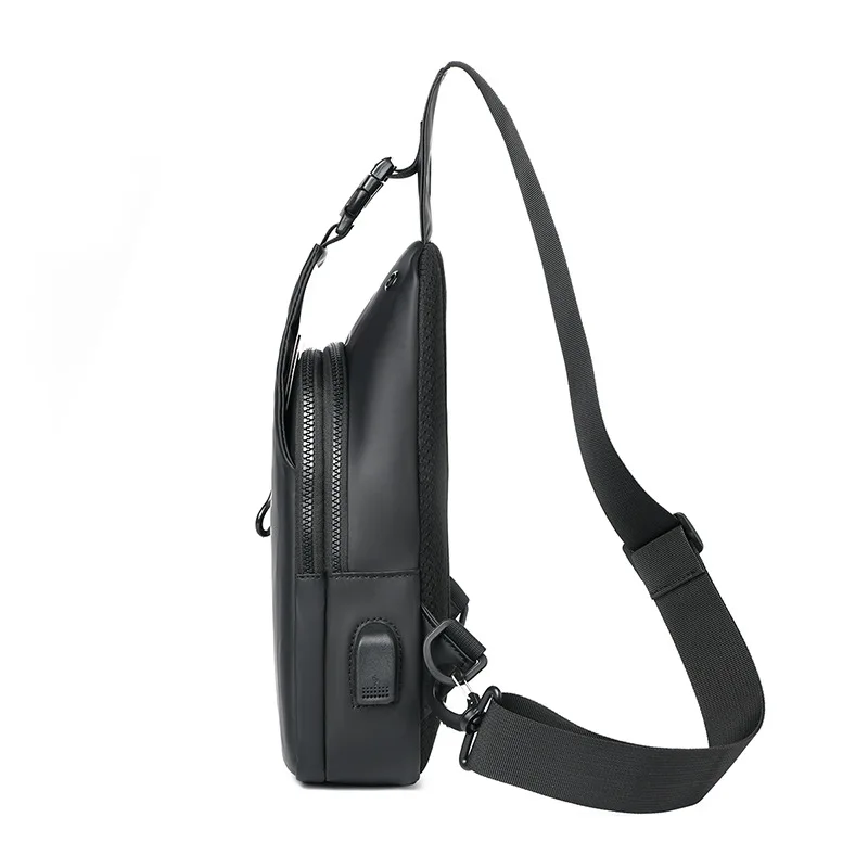 Fashion Chest Bag Men's Crossbody Bag Waterproof Shoulder Bags with USB Charging Short Trip for Male Travel Messengers Sling Bag