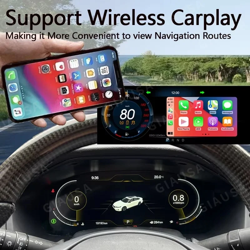 Digital Instrument Cluster For Honda Accord Tenth Generation 2018 2019 2020 2021 Speedometer HD screen CarPlay Plug&Play