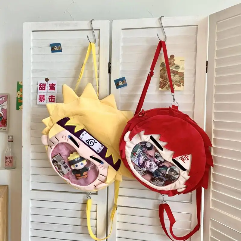 Naruto Uzumaki Naruto Plush Pvc Transparent Backpack Bag Large Capacity Two-Dimensional Multi Functional Diagonal Shoulder Bag