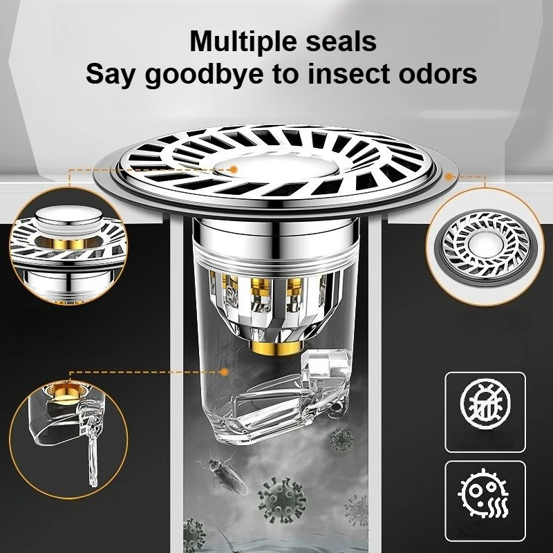 

WashBasin Drain Bounce Cores Filter Bathroom Shower Sink Drain Plugs Push-type Bounce Cores Drain Hair Catcher 1PC