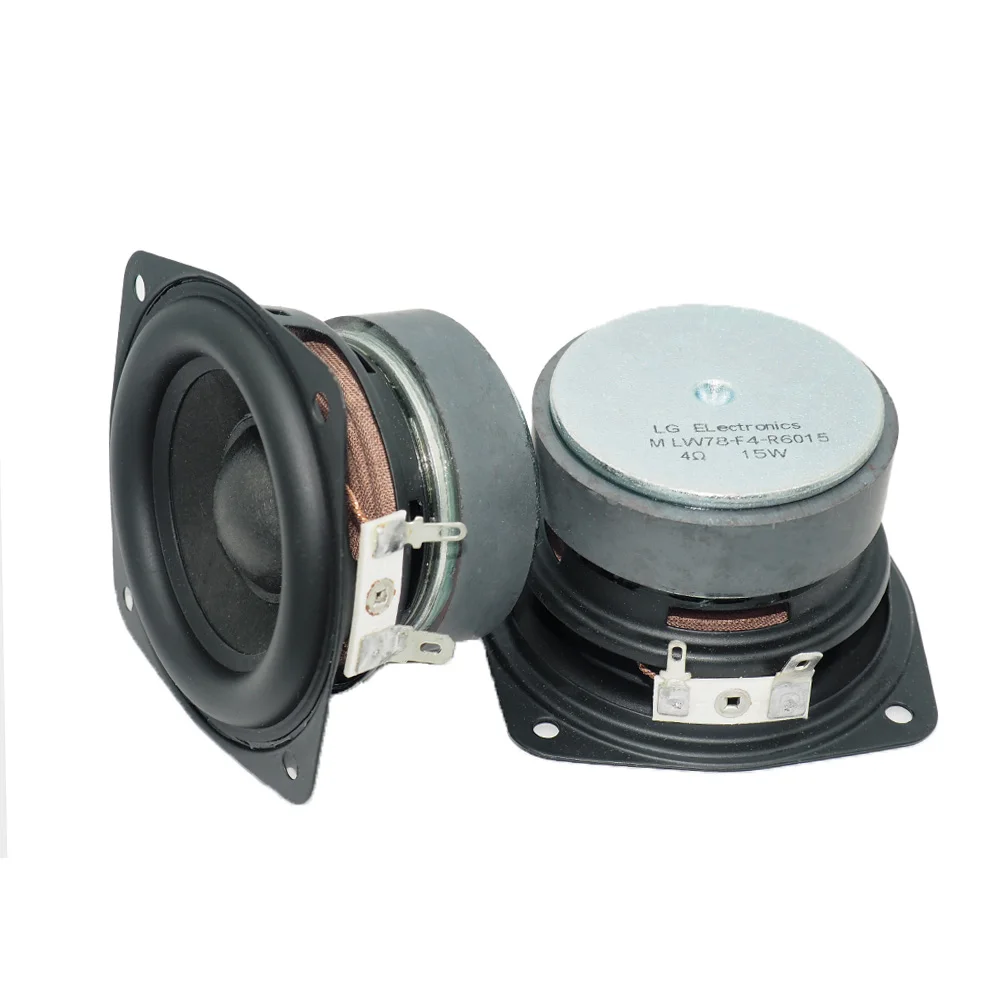 2pcs/lot 78MM 4 Ohm 15W Subwoofer Speaker 3 Inch Convex Cap Bass Square Woofer DIY Bookshelf Speakers Hifi Home Sound Theater