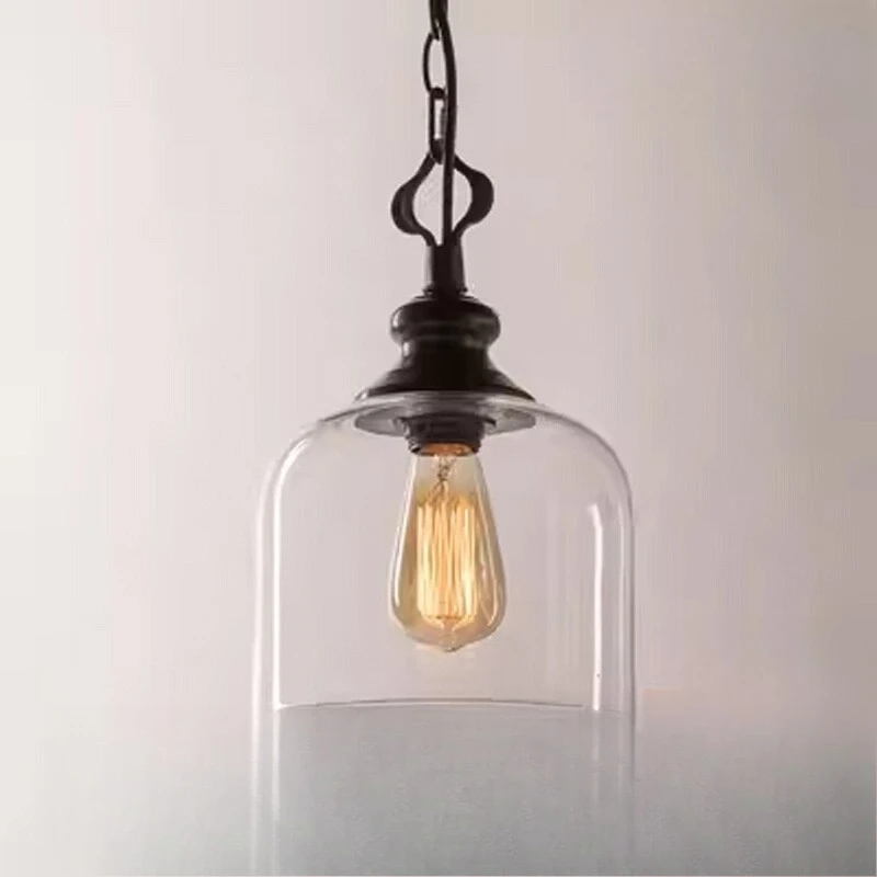 

Simple transparent glass chandelier restaurant light personalized artistic atmosphere warm design bedroom light