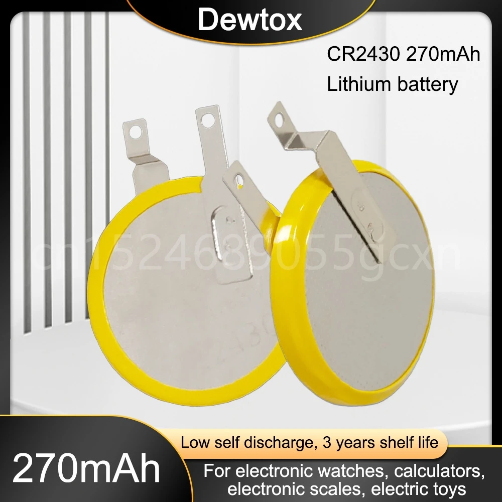 

1-5PCS CR2430 Tabs Solder Foot Soldering Welding Battery Coin Batteries 3V Button 2430 Cell Battery