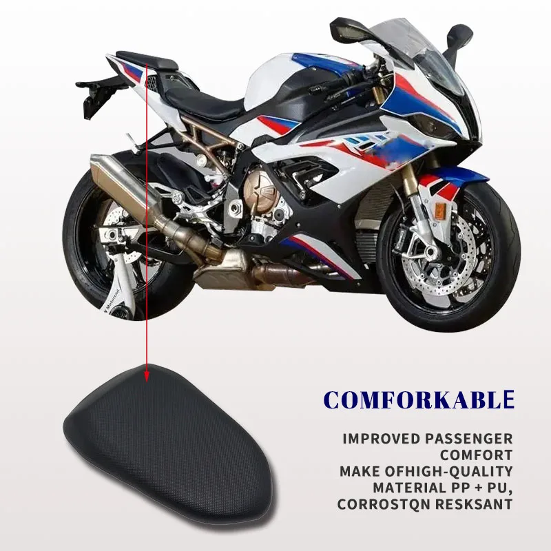 Black Rear Passenger Seat for BMW S1000RR S 1000 RR HP4 2019 2020 2021 2022 19 20 21 22 Motorcycle Rear Seat Cushion