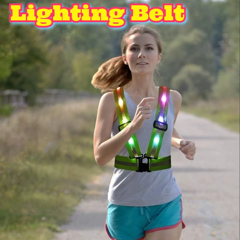 Carregamento usb led light up colete reflexivo segurança sem mangas arnês ciclismo noite correndo trabalho ao ar livre proteção de visibilidade novo