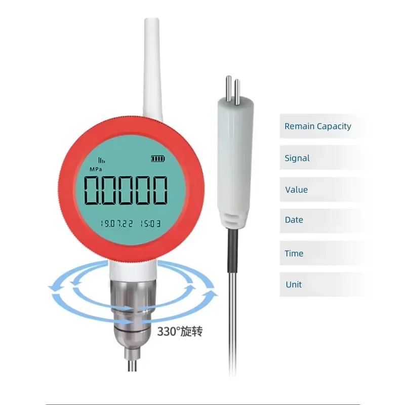 Lino NB-IoT 4G Wireless Digital Liquid Level Gauge Stainless Steel Case Plastic IP66 Protection LCD Display 0-5m Range 5-6