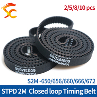 ONEFIRE S2M Closed-loop Timing Belt 650/656/660/666/672mm Width 6/9/10/15mm Synchronous Rubber Belts For Pulleys