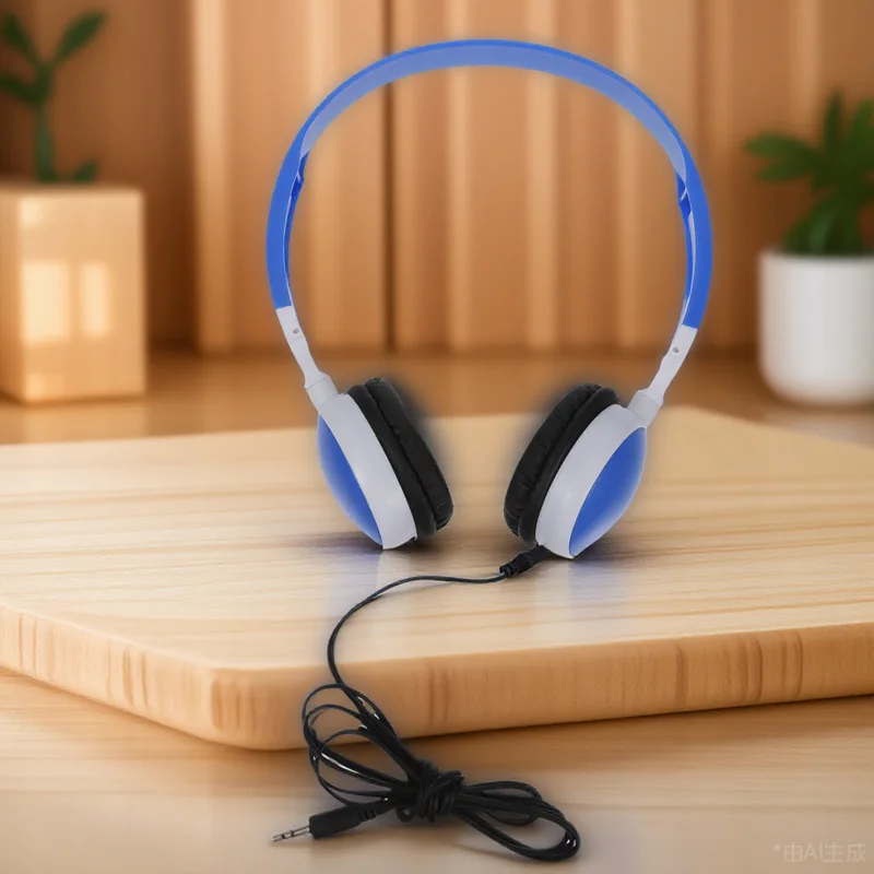 1Pcs on-Ear Headset for Foldable Lightweight Headphone with 3.5mm Plug Compatible with Phone Computer