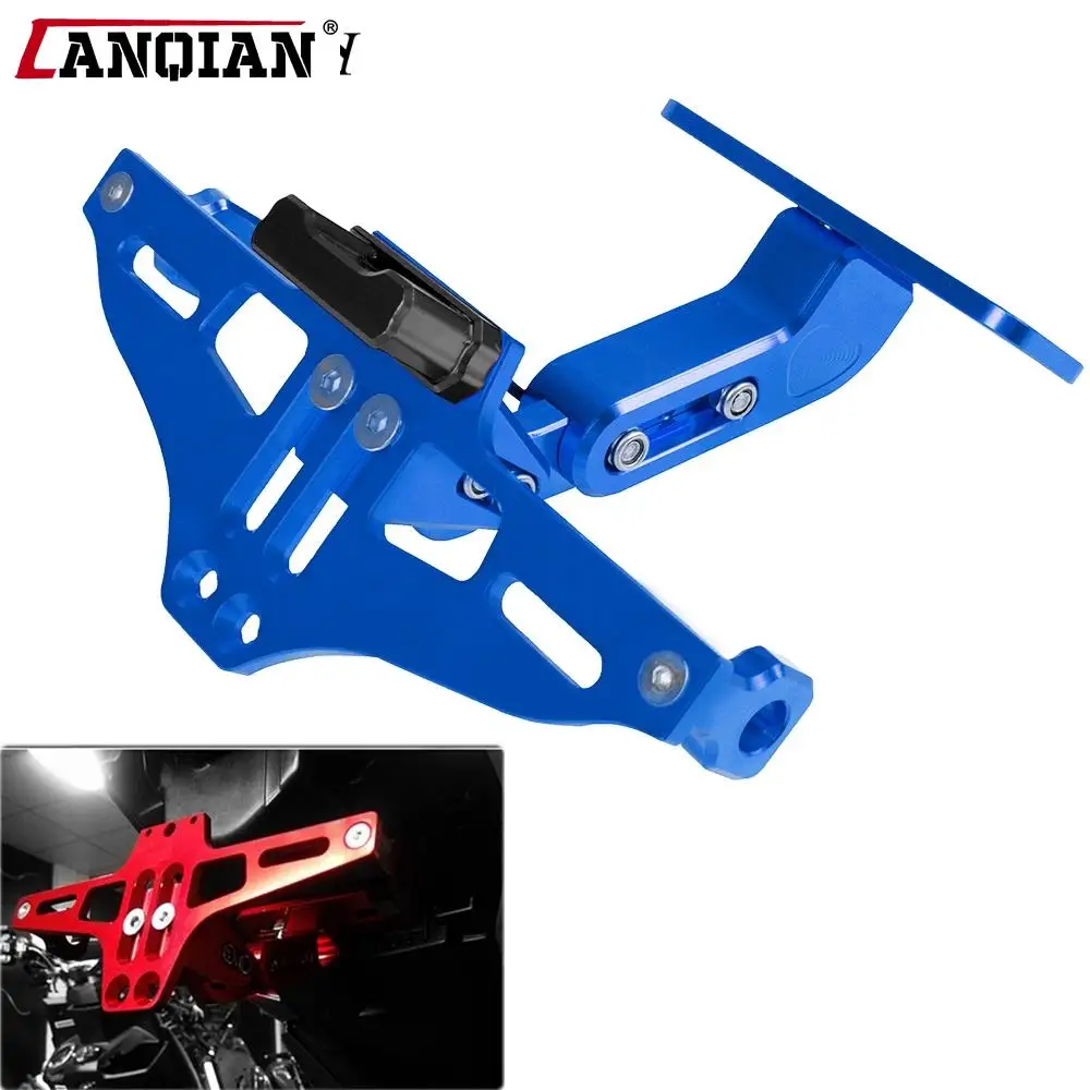 

Universal Motorcycle License Plate Bracket with light for plate FOR YAMAHA NMAX FAZER 600 MT10 MT 07 XT 125 TDM 900 XSR900