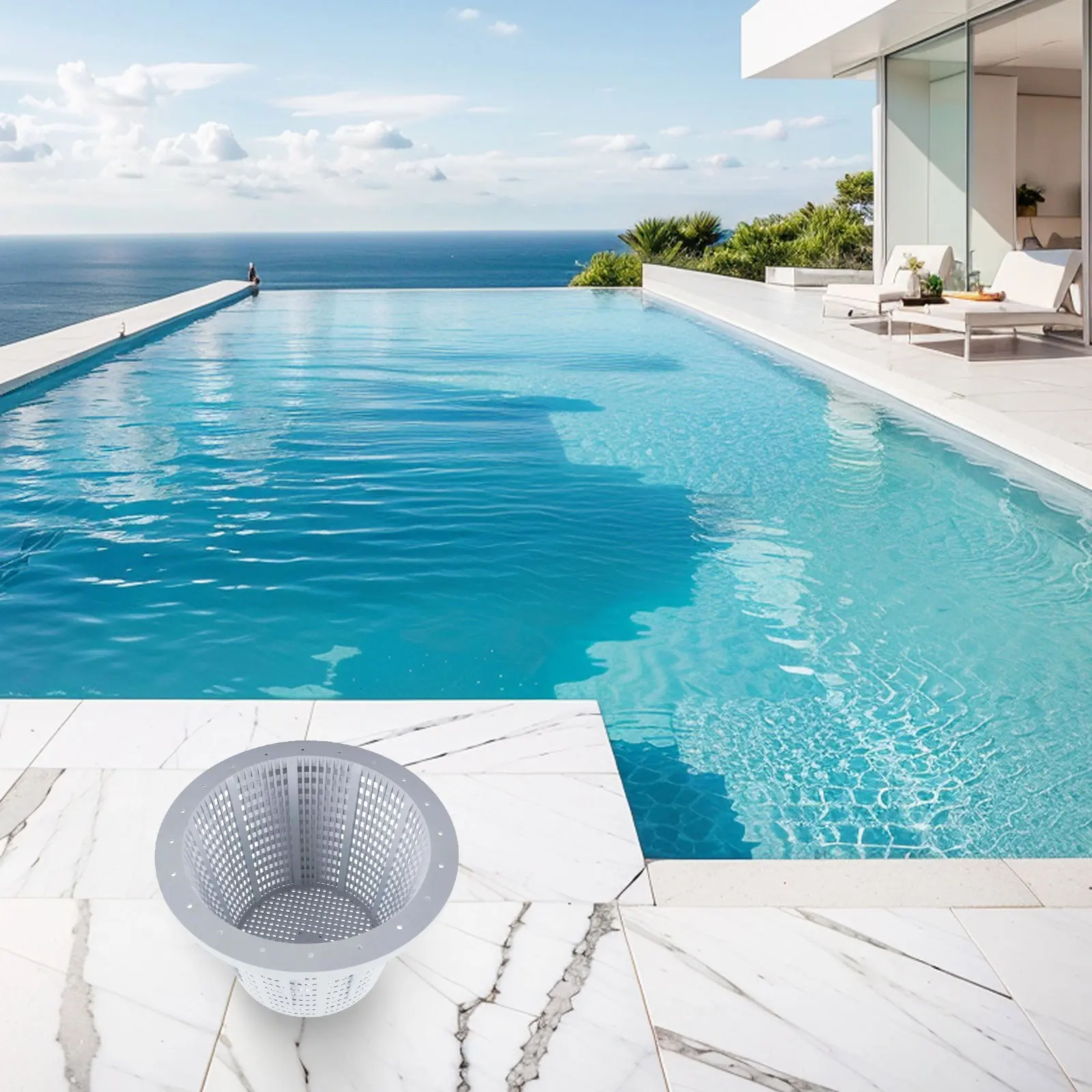 Convenient Filter Maintenance Tool Pool White Pool Filter Basket White Maintain Pool Water Quality Simple Cleaning Process