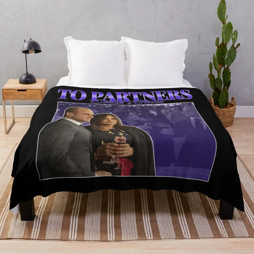 To Partners EO Bensler Olivia Benson Elliot Stabler 90s Inspired Vintage Homage Classic . Throw Blanket Hairy Thins Blankets