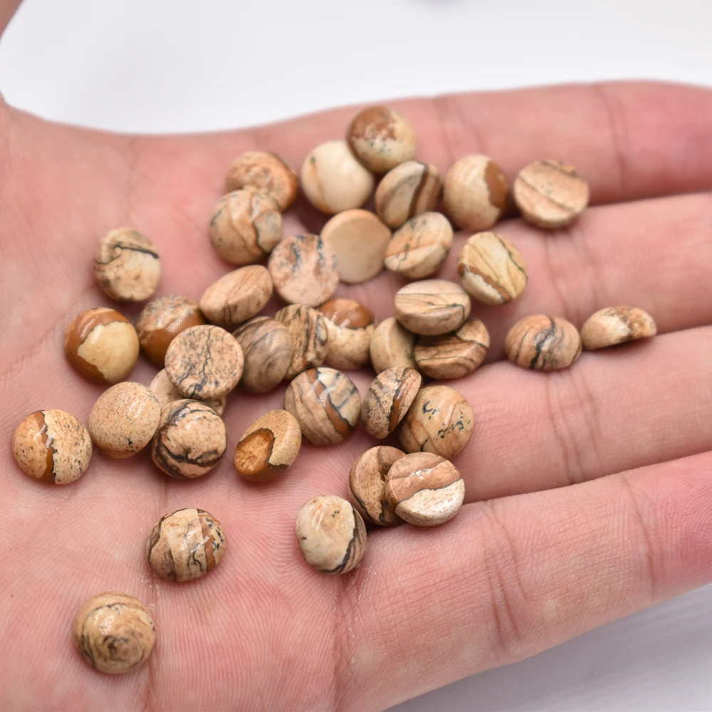 Großhandel 50 Stück/Lot Modische, hochwertige 10mm gemischte runde CAB-CABOCHON Natursteinperlen für Schmuckzubehör, kostenloser Versand – Detail 29