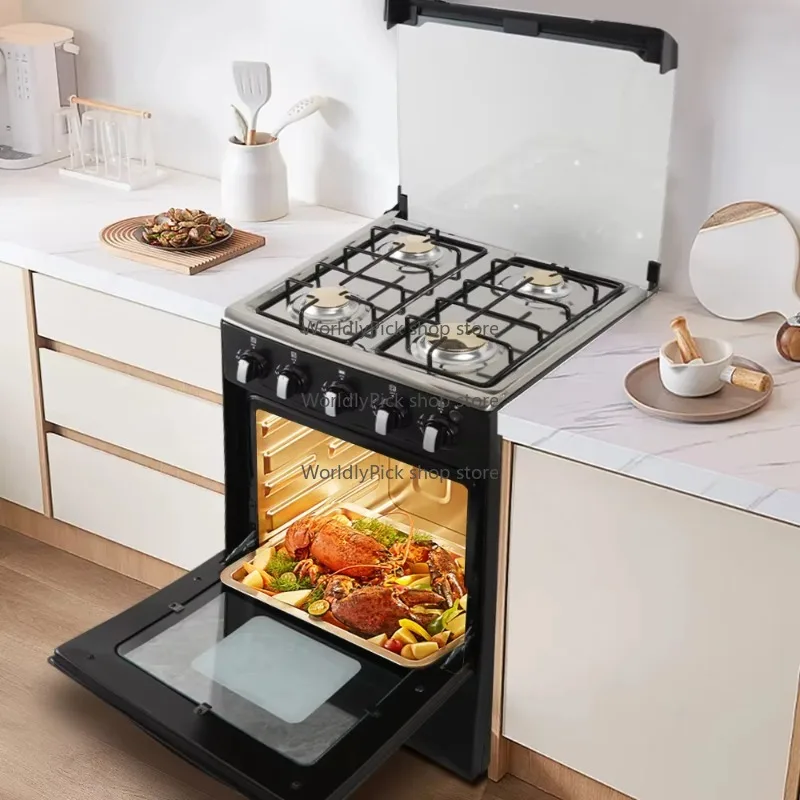 Черная стоячая кухонная плита, встроенная духовка, ST-9613, Kj-28, 4 конфорки