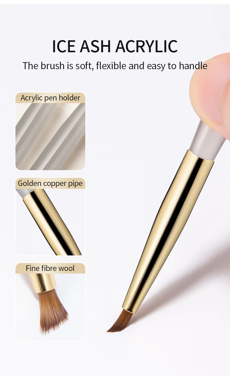 1Pcs Dreieckige Malerei Pinsel Nägel Kunst Pinsel Französisch Linien Streifen Grid Blume Schmetterling Dreieck Malerei Stift Maniküre Werkzeuge – Detail 5