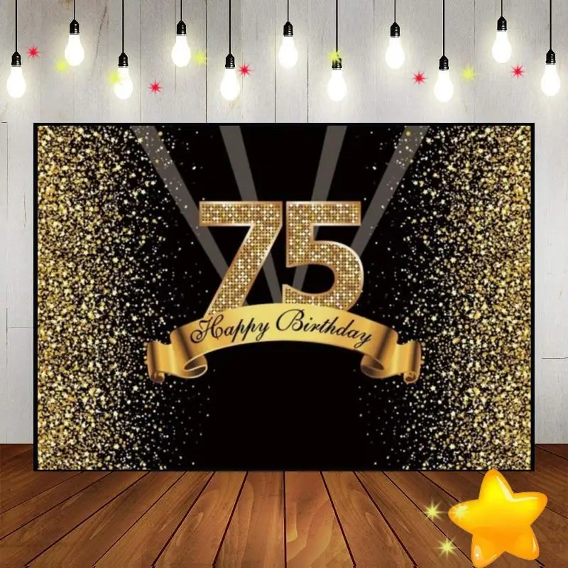 Happy 75th 80th Birthday Decoration Background Vintage Custom Backdrop Racing Photocall Banner Smash Cake Greenery Photo Woman