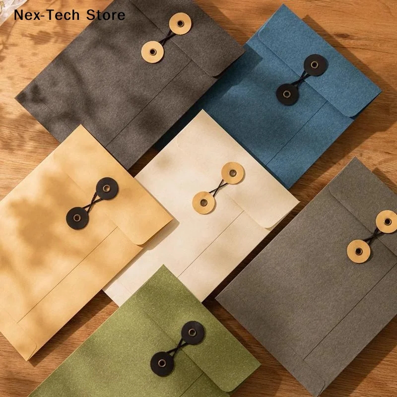 [NT]Thickened A4A5A6 Kraft Paper Envelopes String Tie Closure High Grade Invitation Invoice Storage Bag[NT]