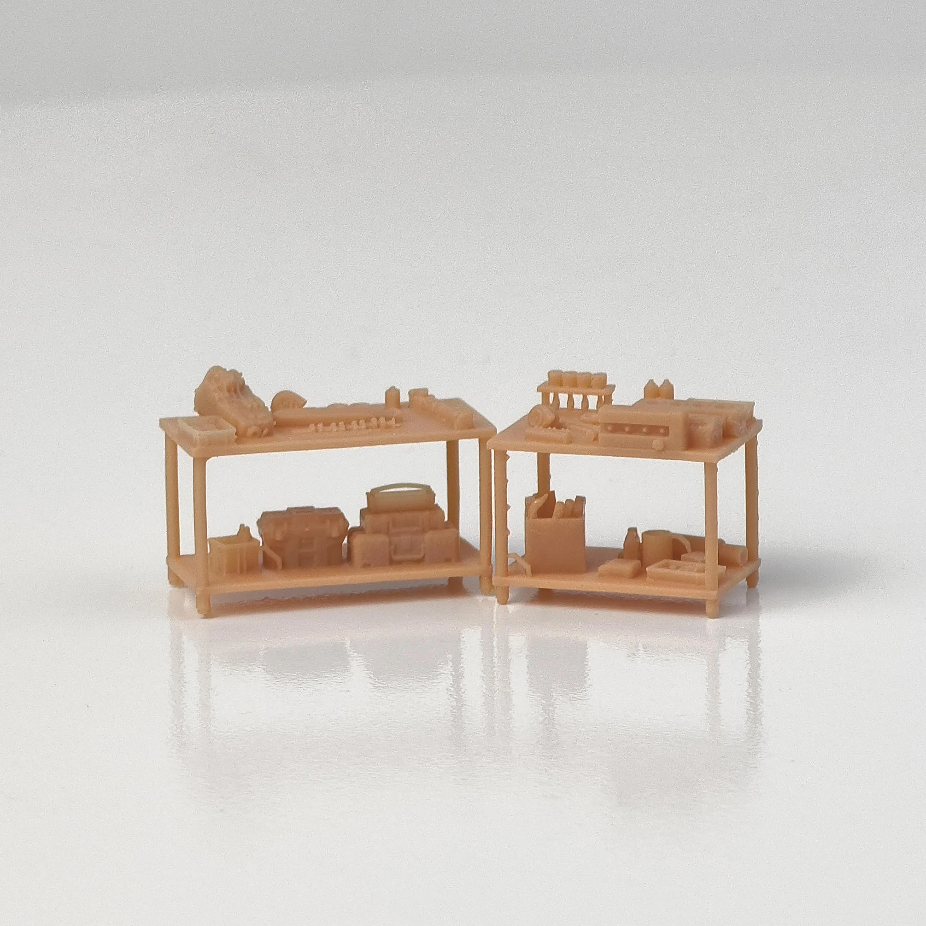 

Diorama 1:64 Tool Bench Model Unpainted Workshop Warehouse Shelving Model Garage Scene Display Prop Model