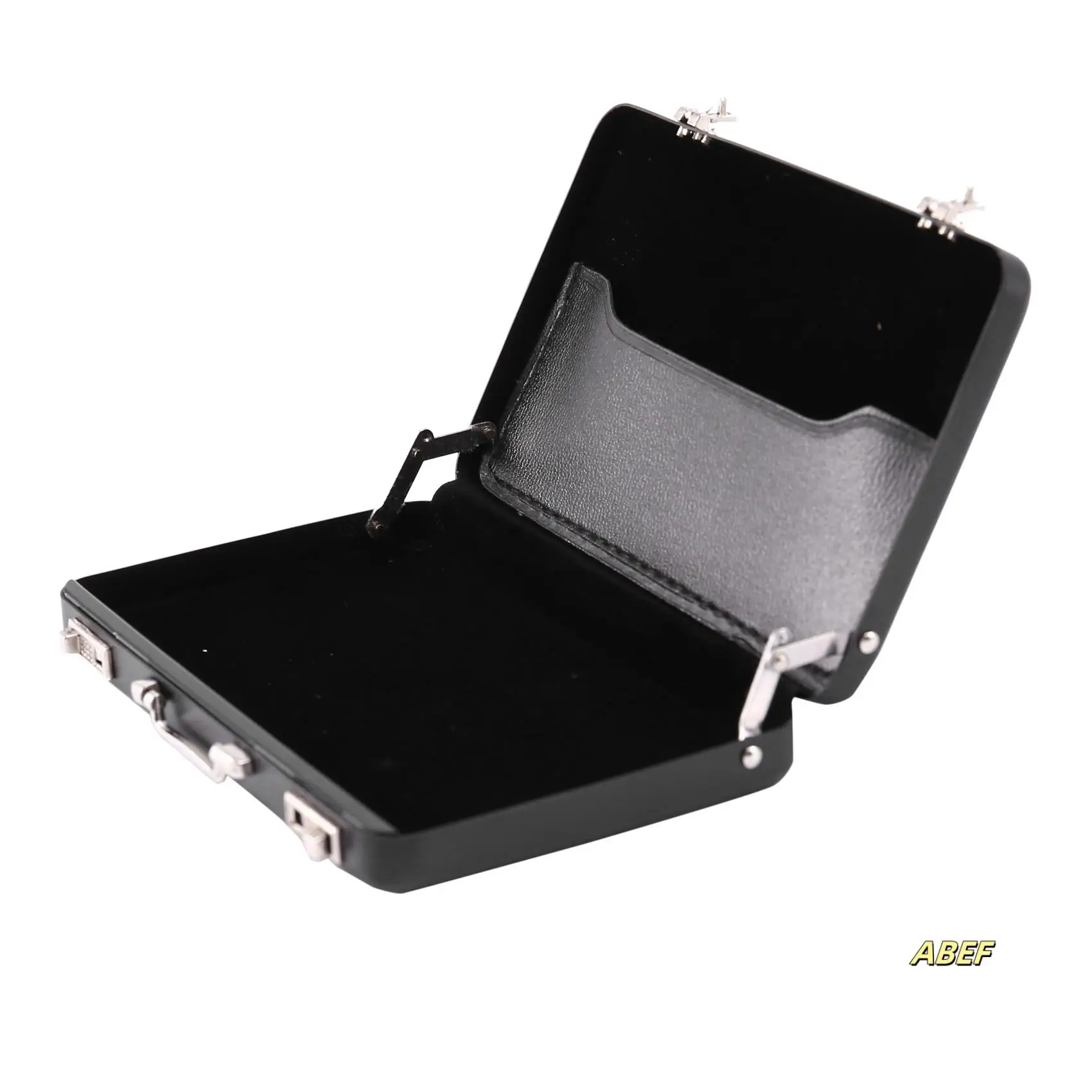 

2X Aluminum Password Box Card Case Mini Suitcase Password Briefcase Black