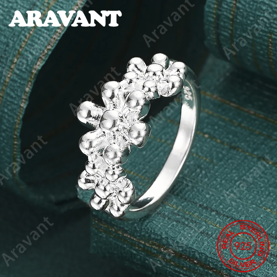 

Кольцо с цветком из стерлингового серебра 925 пробы, винтажный стиль, персонализированный аксессуар, подарок, украшение