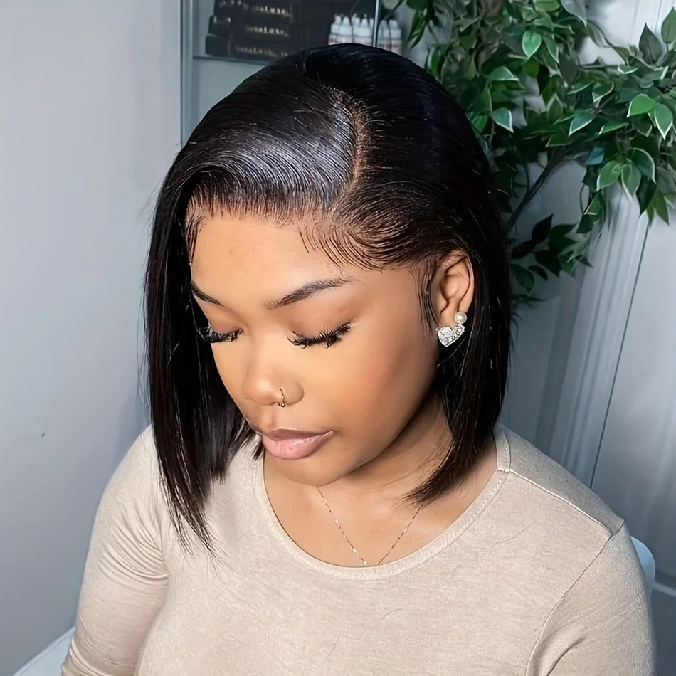 250 Density Short Bob Wig 13x4 Transparent Lace Frontal Wigs Human Hair 100% Straight Bob Wigs 13x6 Pre Plucked Lace Front Wigs 5x5 Ready to Go HD Lace Glueless Wigs For Black Women