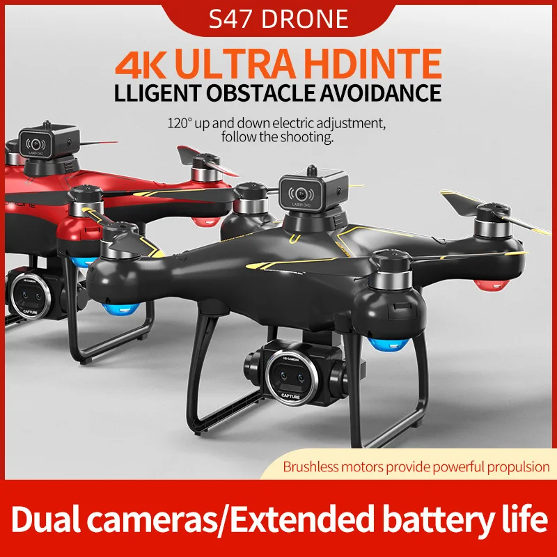 

S47 2.4G RC Drone 4K Camera Drone Quadcopter Remote Control with Height Fix, FPV and Obstacle Avoidance Functions